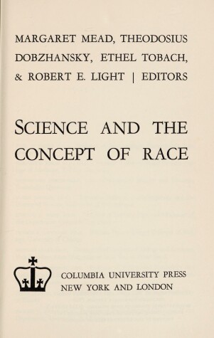 Book cover for Science and the Concept of Race