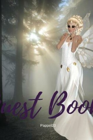 Cover of Premium Guest Book - White Fairy Themed for any occasions - 80 Premium color pages- 8.5 x8.5 Inches