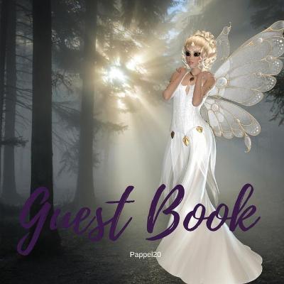 Book cover for Premium Guest Book - White Fairy Themed for any occasions - 80 Premium color pages- 8.5 x8.5 Inches