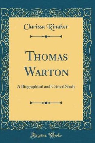 Cover of Thomas Warton