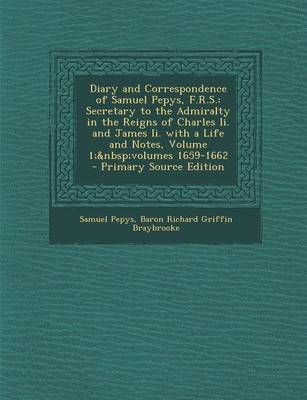 Book cover for Diary and Correspondence of Samuel Pepys, F.R.S.