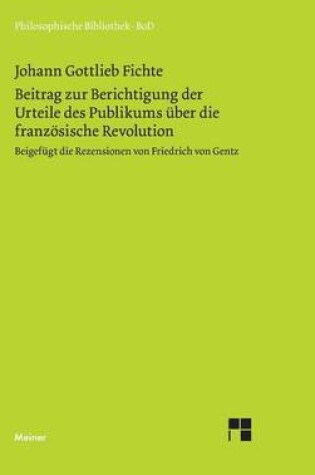 Cover of Beitrag Zur Berichtigung Der Urteile Des Publikums Uber Die Franzosische Revolution (1793)