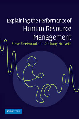 Book cover for Explaining the Performance of Human Resource Management
