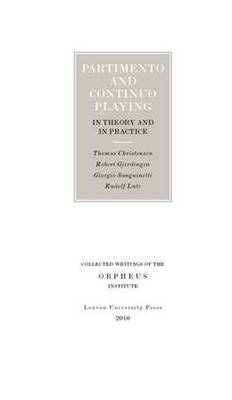 Cover of Partimento and Continuo Playing in Theory and in Practice