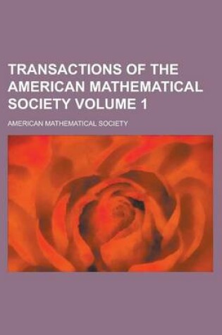 Cover of Transactions of the American Mathematical Society Volume 1