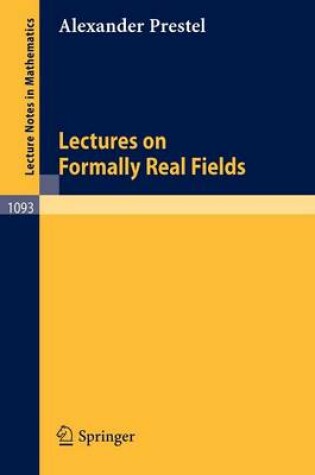 Cover of Lectures on Formally Real Fields