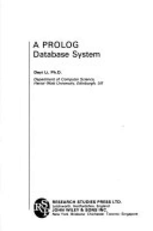 Cover of A PROLOG Data Base System