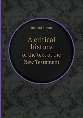 Book cover for A Critical History of the Text of the New Testament