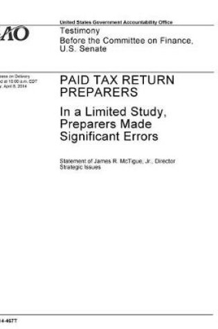 Cover of Paid Tax Return Preparers