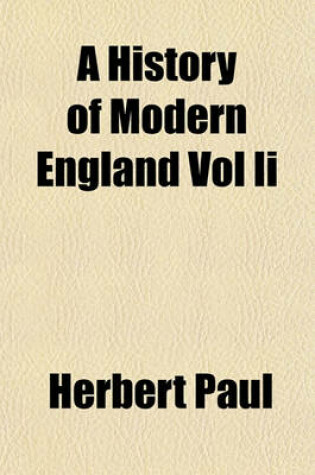 Cover of A History of Modern England Vol II