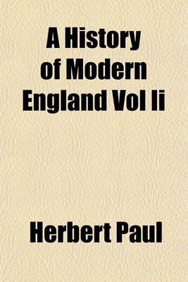 Book cover for A History of Modern England Vol II