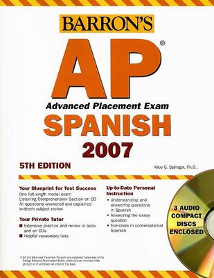 Cover of Barron's AP Spanish Advanced Placement Exam