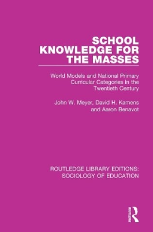 Cover of School Knowledge for the Masses