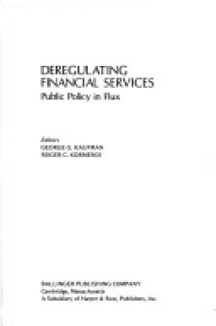 Cover of Deregulating Financial Services