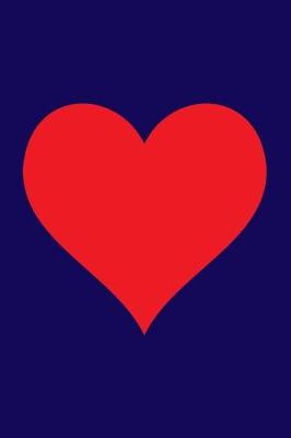 Book cover for Blank Notebook - 100 Pages - Red Heart on Navy Blue