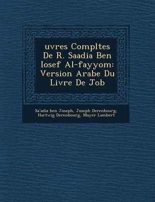 Book cover for Uvres Completes de R. Saadia Ben Iosef Al-Fayyo M