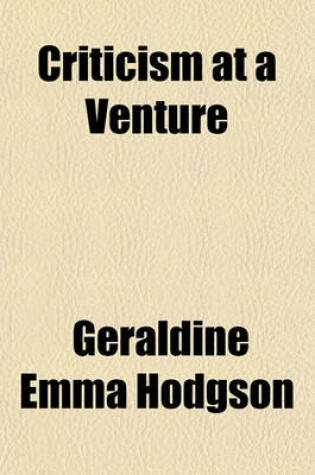 Cover of Criticism at a Venture