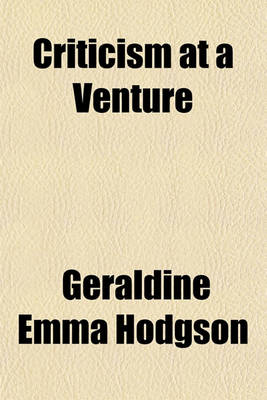 Book cover for Criticism at a Venture