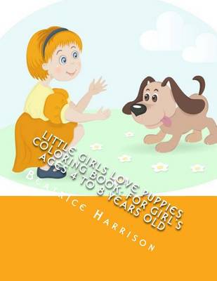 Book cover for Little Girls Love Puppies Coloring Book