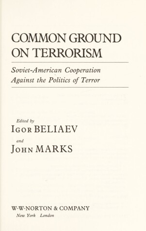 Book cover for COMMON GROUND ON TERRORISM CL