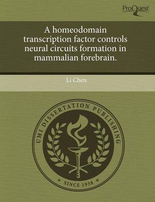 Book cover for A Homeodomain Transcription Factor Controls Neural Circuits Formation in Mammalian Forebrain