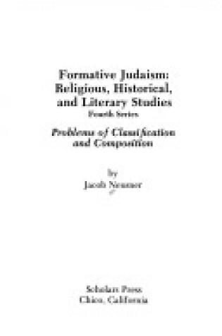 Cover of Formative Judaism, Fourth Series