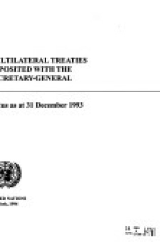 Cover of Multilateral Treaties Deposited with the Secretary-General