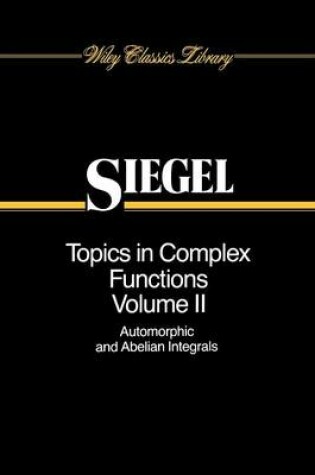 Cover of Topics in Complex Function Theory, Volume 2