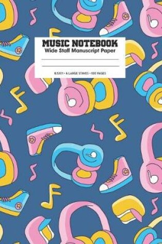 Cover of Music Notebook Wide Staff Manuscript Paper