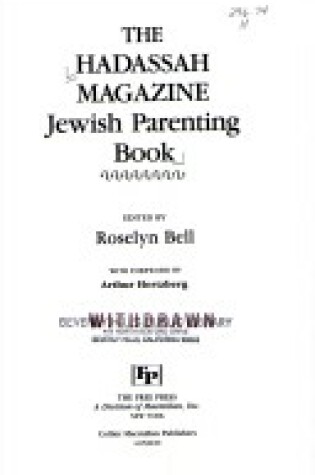 Cover of Hadassah Magazine Jewish Parnt