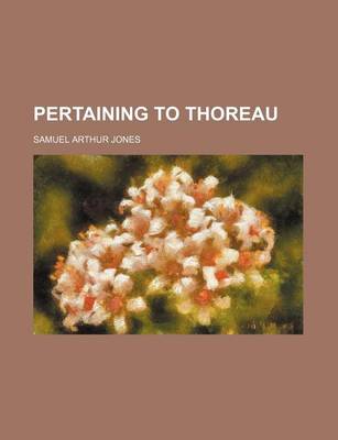 Book cover for Pertaining to Thoreau