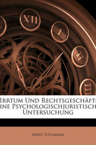 Cover of Irrtum Und Rechtsgeschaft