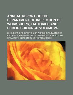 Book cover for Annual Report of the Department of Inspection of Workshops, Factories and Public Buildings Volume 24