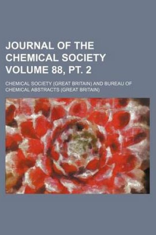 Cover of Journal of the Chemical Society Volume 88, PT. 2