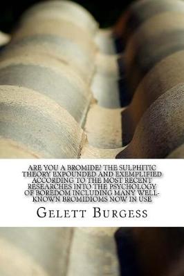 Book cover for Are You a Bromide? the Sulphitic Theory Expounded and Exemplified According to the Most Recent Researches Into the Psychology of Boredom Including Many Well-Known Bromidioms Now in Use