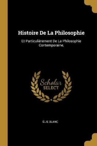 Cover of Histoire De La Philosophie