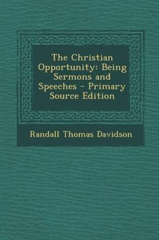 Cover of The Christian Opportunity