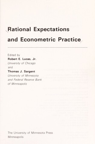 Cover of Rational Expectations and Econometric Practices