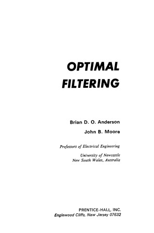 Cover of Optimal Filtering