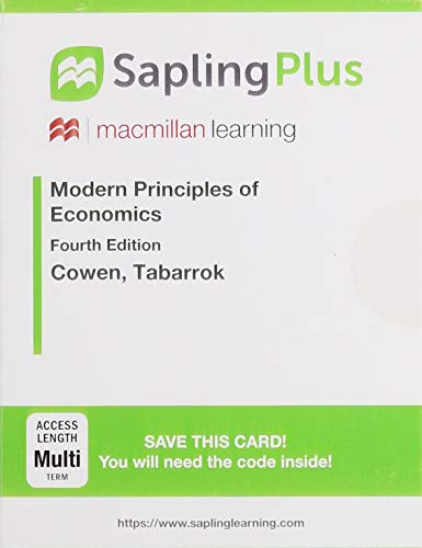 Book cover for SaplingPlus for Modern Principles of Economics (12 Month Access Card)