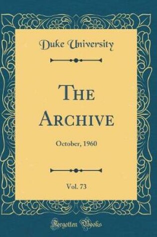 Cover of The Archive, Vol. 73