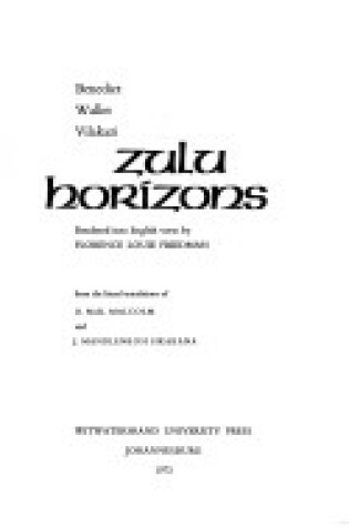Cover of Zulu Horizons