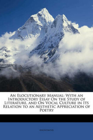 Cover of An Elocutionary Manual