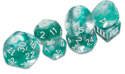 Book cover for Thracian Azure Swirl Dice - DCC Funky 7-set