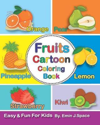 Book cover for Fruits Cartoon Coloring Book