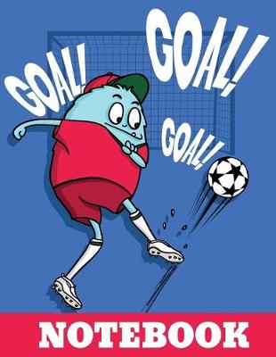 Book cover for Funny Monster Soccer Player 8.5 x 11 Notebook