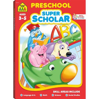Book cover for School Zone Preschool Super Scholar Workbook