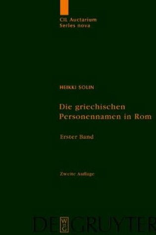 Cover of Die griechischen Personennamen in Rom