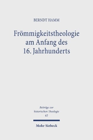 Cover of Froemmigkeitstheologie am Anfang des 16. Jahrhunderts