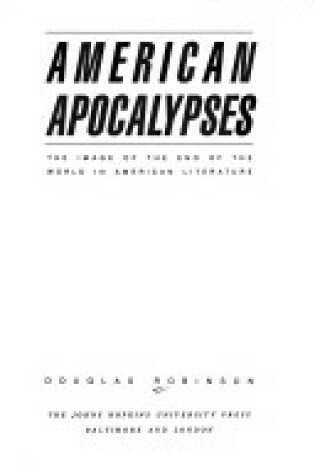 Cover of American Apocalypses